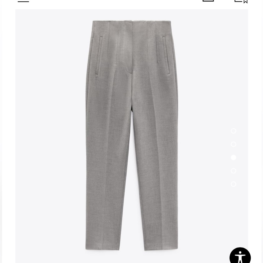 zara Grey High Waisted Pants Trousers